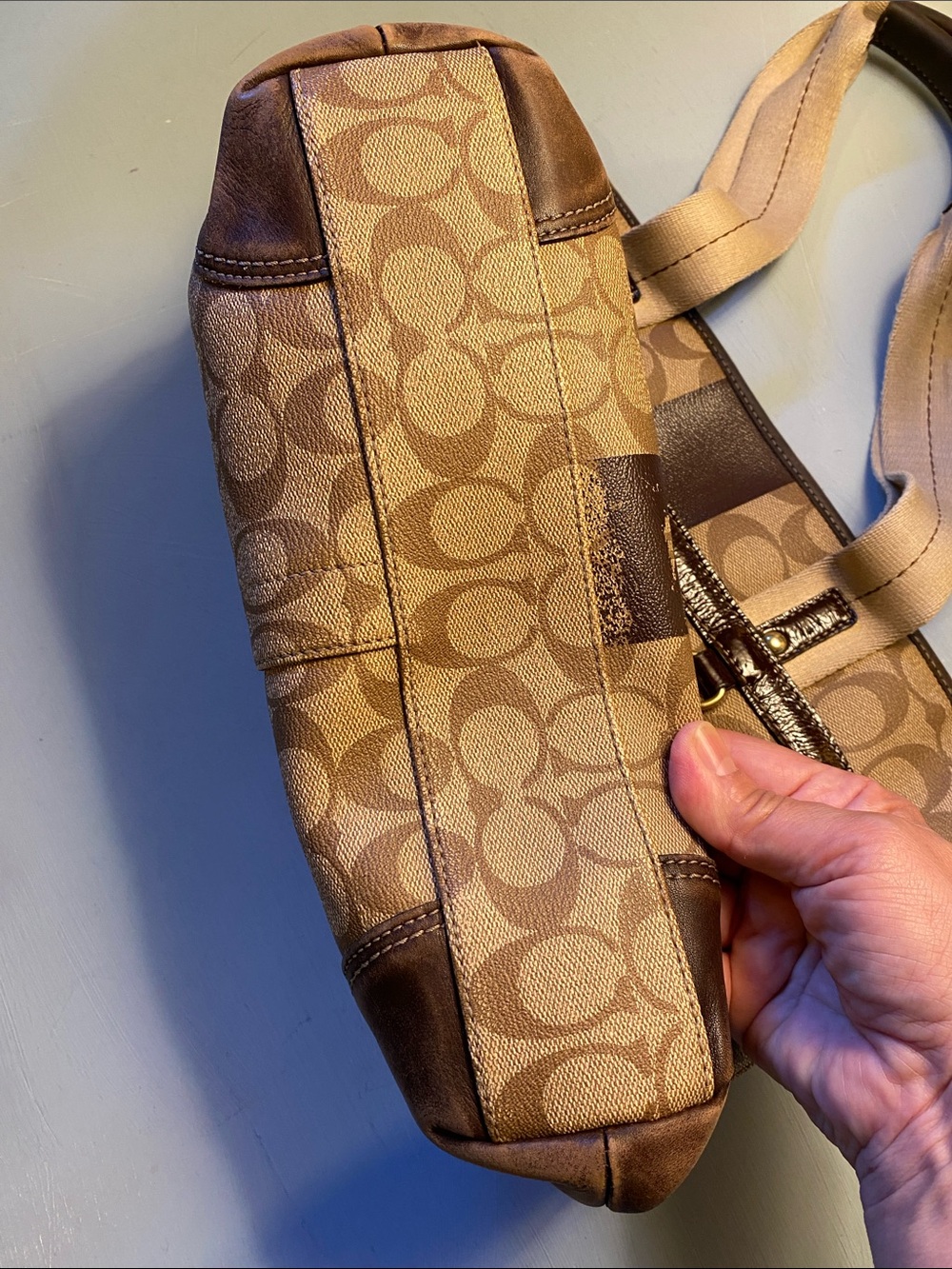 Vintage Coach Chelsea Jacquard Heritage Stripe Tote - Picture 5 of 11